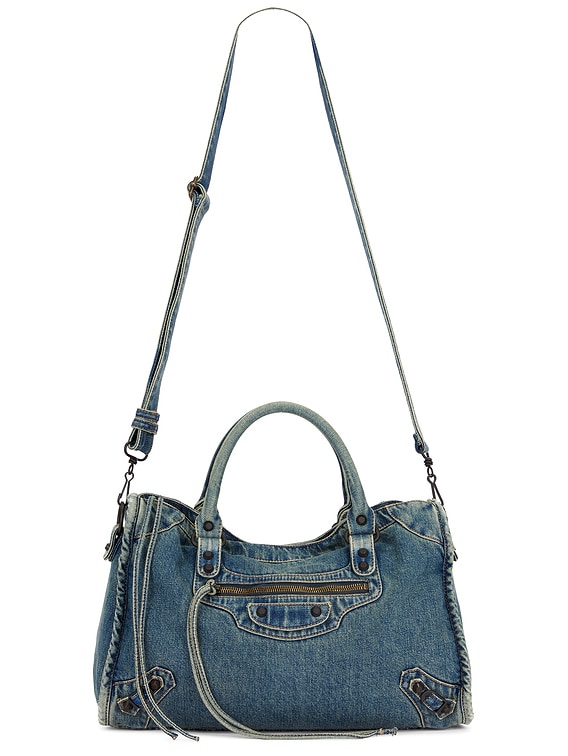 Le City Medium Washed Denim Bag