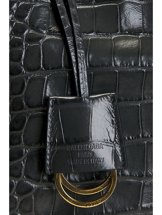 Balenciaga Rodeo Small Croc Embossed Top Handle Bag in Volcanic