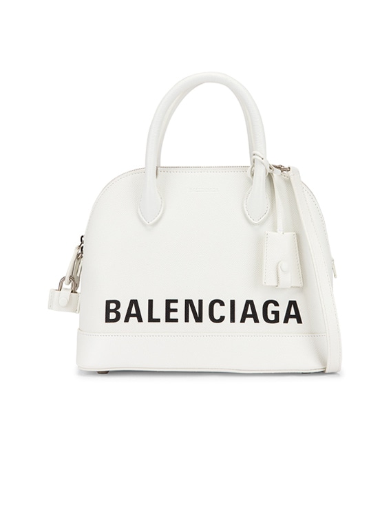 Balenciaga Small Ville Top Handle Bag in White & Black