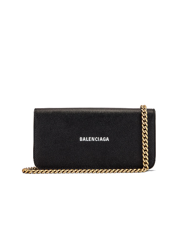 balenciaga wallet on chain black