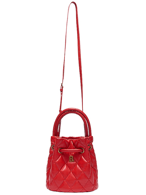 Small Quilted Leather B Bucket Bag