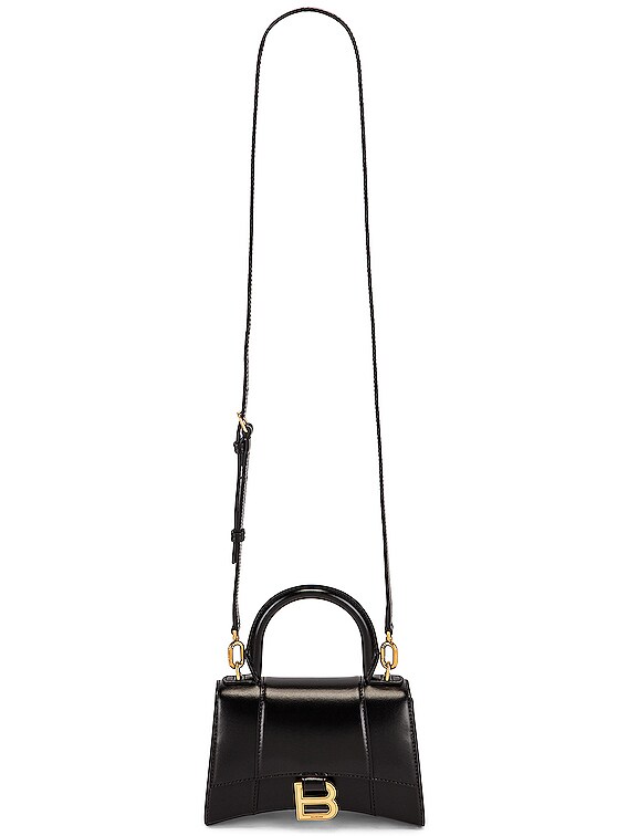 Balenciaga XS Hourglass Top Handle Bag Black |