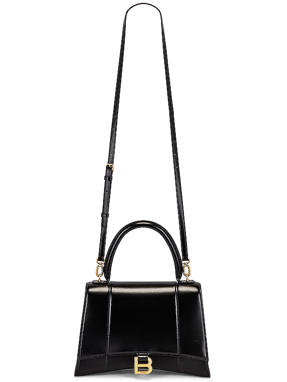 Hourglass S Bag - Balenciaga - Black - Leather