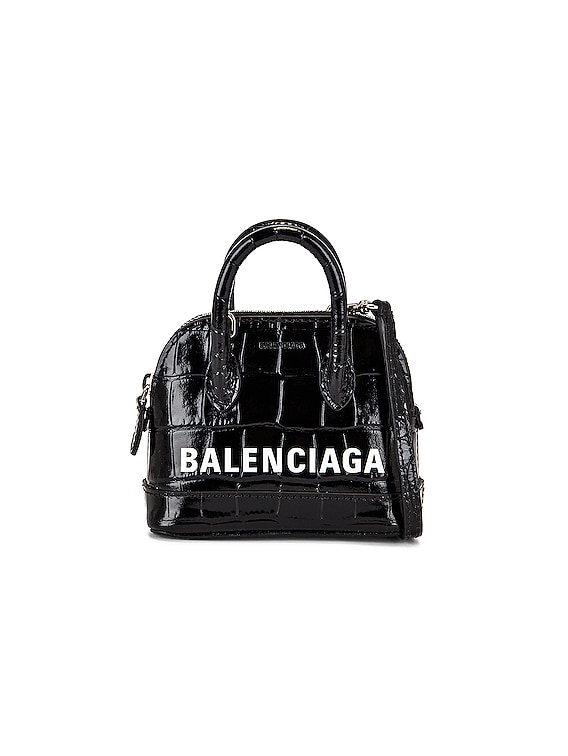 Balenciaga Mini Ville Top Handle Bag in Black & White