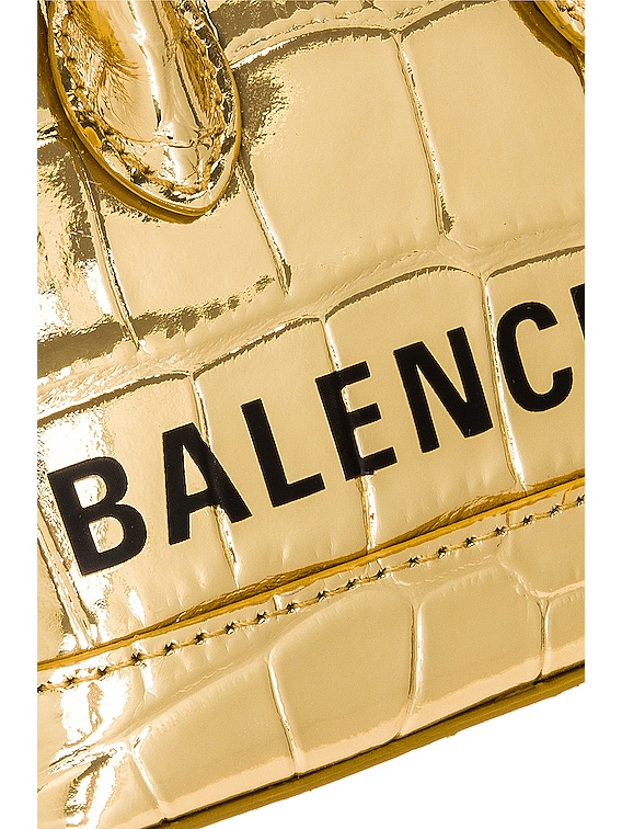 Balenciaga Mini Ville Top Handle Bag in Gold & Black