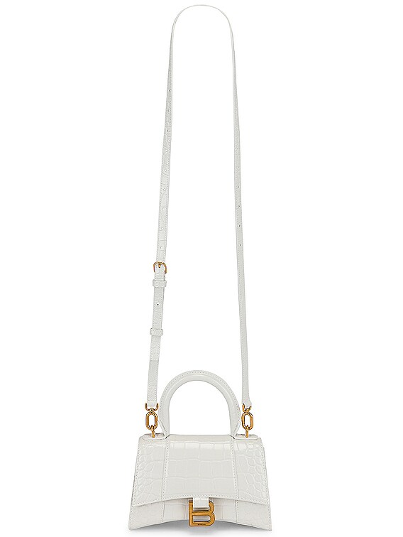 Hourglass Xs Bag - Balenciaga - White - Leather
