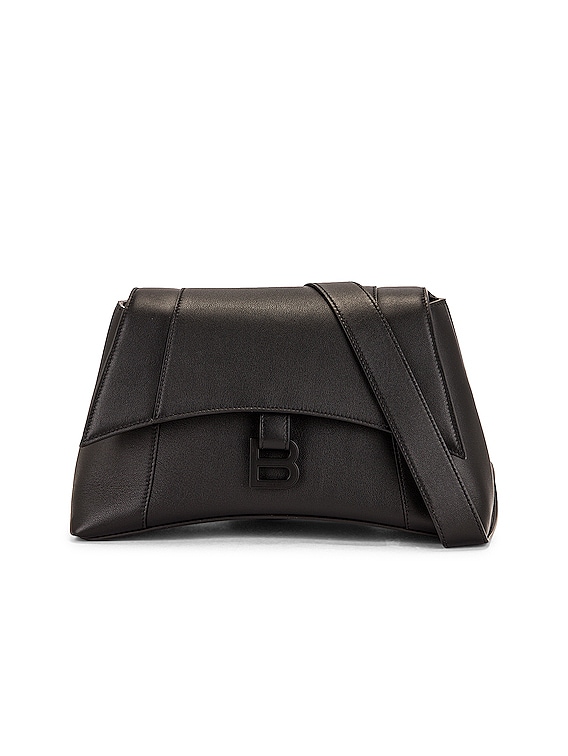 Hourglass Mini Leather Crossbody Bag in Black - Balenciaga