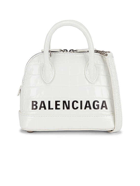 Balenciaga XXS Ville Top Handle Bag in Optic White & Black