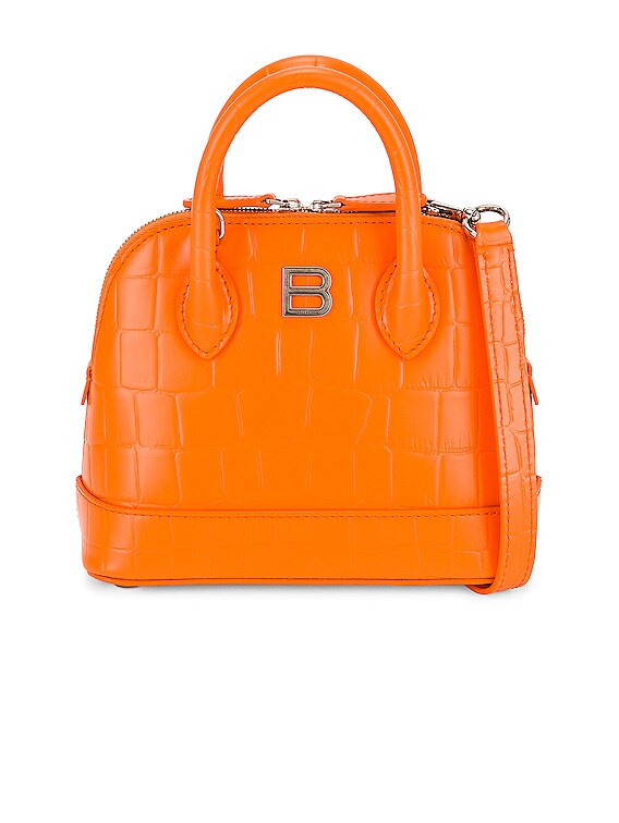 Shop Balenciaga XXS Ville Croc-Embossed Leather Top Handle Bag