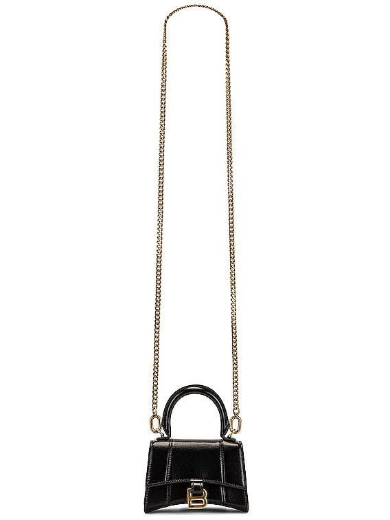 Balenciaga Hourglass Wallet On Chain Black in Box Calfskin Leather with  Gold-tone - US