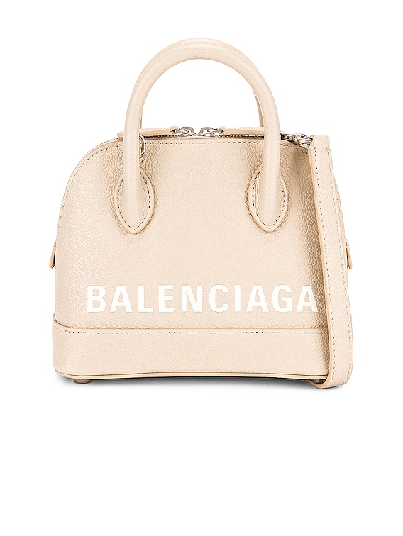 Balenciaga XXS Ville Top Handle Bag in Cream & White | FWRD