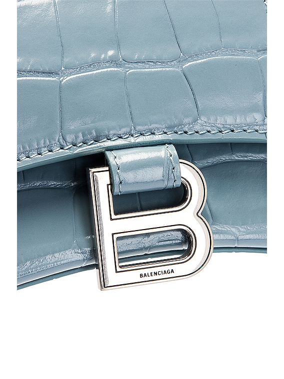 BALENCIAGA XS Hourglass Bag in Blue Grey