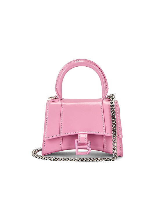 Balenciaga Pink Hourglass Mock Croc Leather Mini Bag  Farfetch