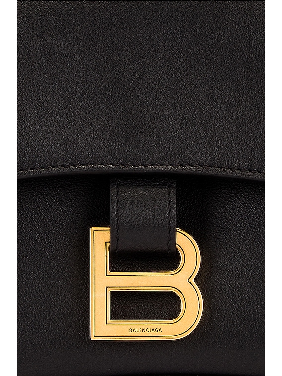 Balenciaga XS Soft Hourglass Shoulder Bag in Black | FWRD