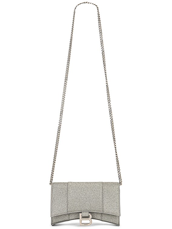 Balenciaga Hourglass Chain Wallet - Grey
