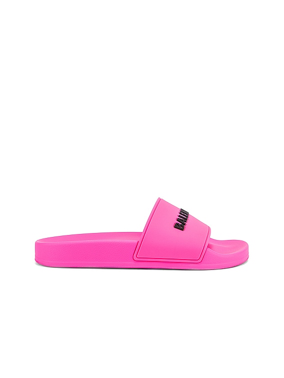 hot pink balenciaga slides