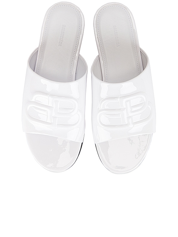 Balenciaga Oval BB Sandals in White FWRD