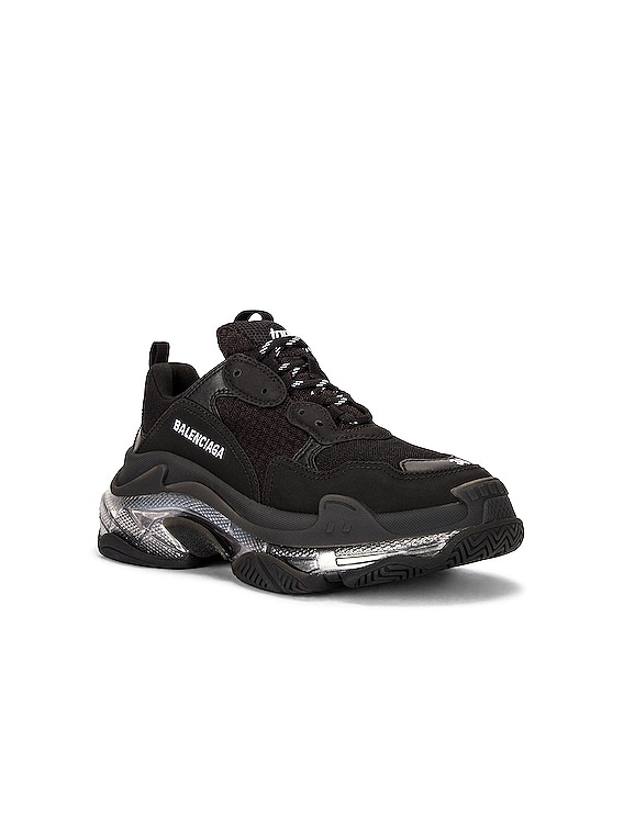 balenciaga triple s black transparent