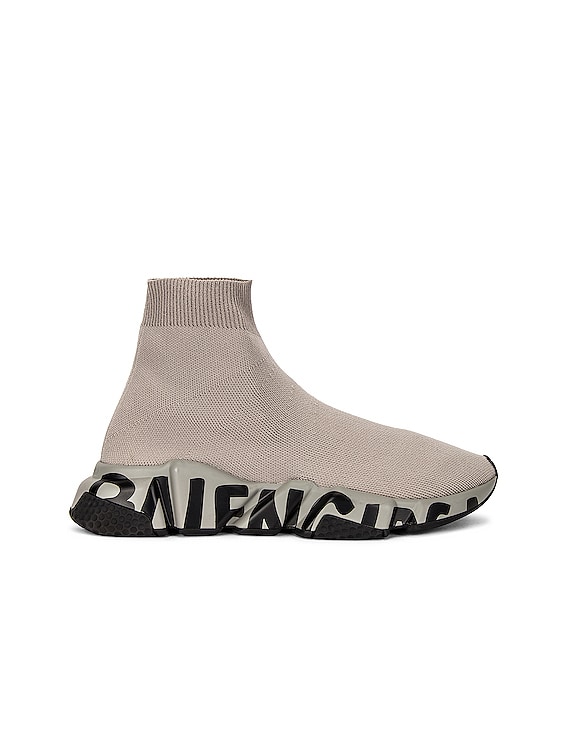 Balenciaga Lt Graffiti Speed Sneakers in Black Grey | FWRD display picture 2