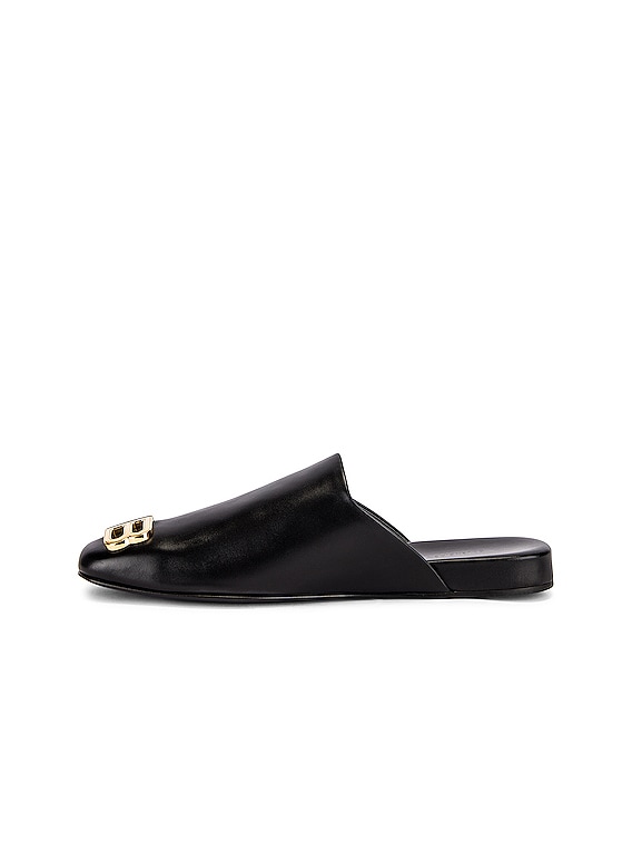 【BALENCIAGA】COSY BB SANDAL Balenciaga Cosy BB-embellished leather mules Balenciaga
