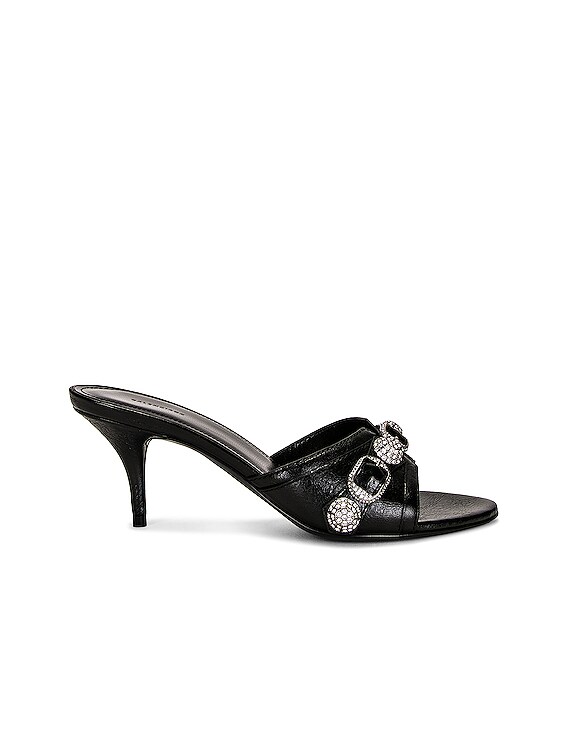 最安値挑戦中★BALENCIAGA★CAGOLE サンダル・ミュール★BLACK Balenciaga CAGOLE サンダル - Black & Nickel Strass | FWRD