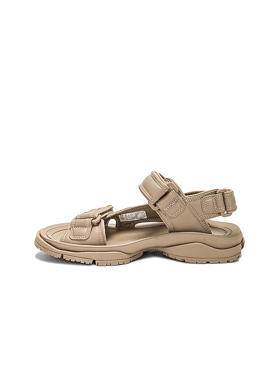 Balenciaga Tourist Fake Leather Sandal in Taupe FWRD