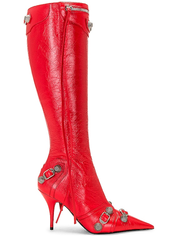 BALENCIAGA: Cagole boots in Arena leather - Red  Balenciaga boots  694395WAD4E online at