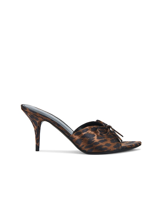 BALENCIAGA knifebow レザー パンプス ミュール 38 モード Balenciaga Knife Bow Sandal in Leopard & Silver | FWRD