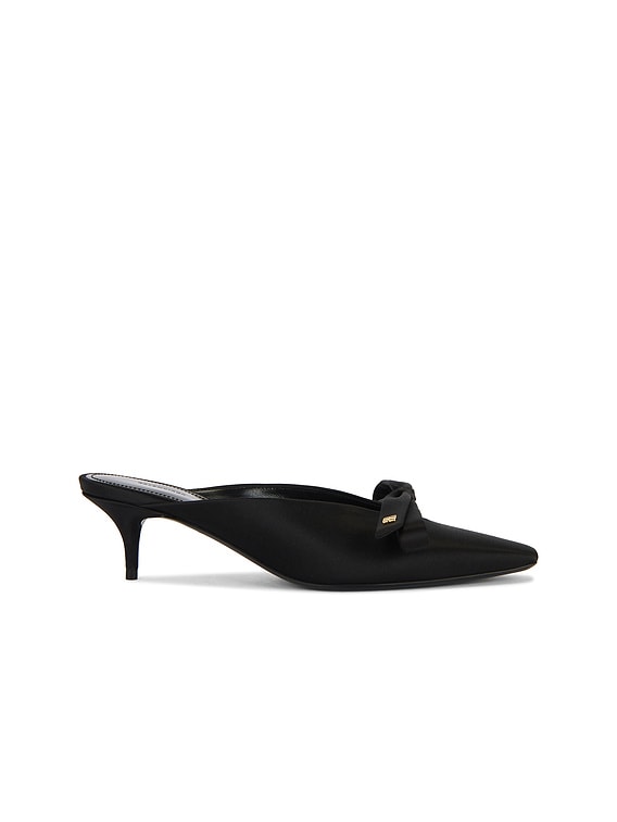 バレンシアガ Balenciaga Nano Bow Mules Balenciaga L50 Nano Bow Mule in Black & Gold | FWRD