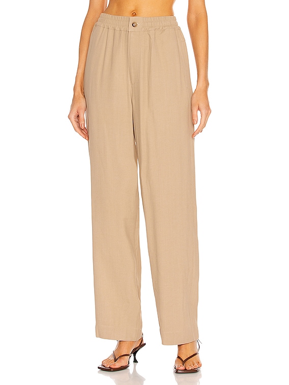 Relaxed Viscose Twill High Rise Pants