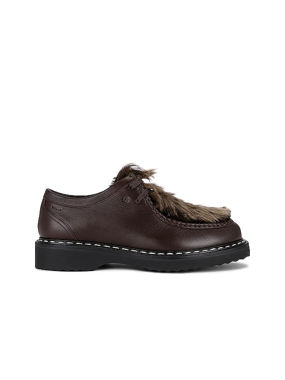 Bally Nadhy Fur Lace Up Boot in Ebano 21 | FWRD