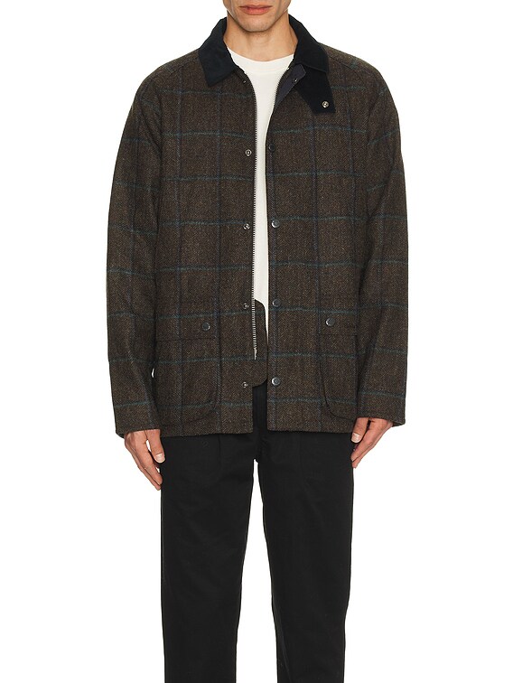 Barbour Bedale Check Wool Jacket in Brown | FWRD