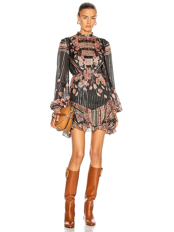 HEMANT AND NANDITA Sion Long Sleeve Mini Dress in Black | FWRD HEMANT AND NANDITA Sion Long Sleeve Mini Dress in Black | FWRD