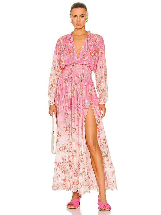 high low maxi dress in white hemant and nandita Hemant & Nandita Maxi Dress In White
