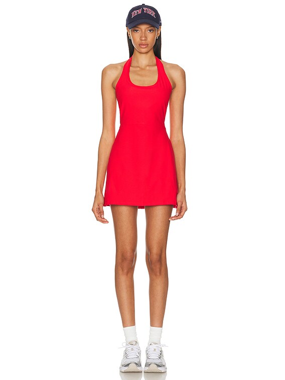 Beyond Yoga Spacedye Active Halter Dress in Candy Apple Red Heather | FWRD