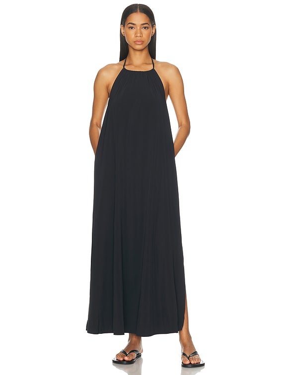 Beyond Yoga Go With The Flow Halter Dress in True Black