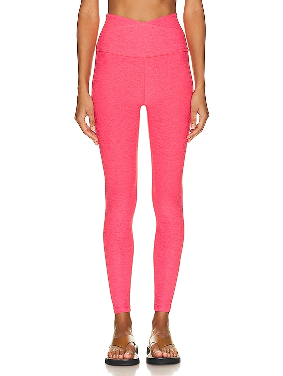 Beyond Yoga Spacedye At Your Leisure High Waisted Midi Legging in Paradise  Coral Heather