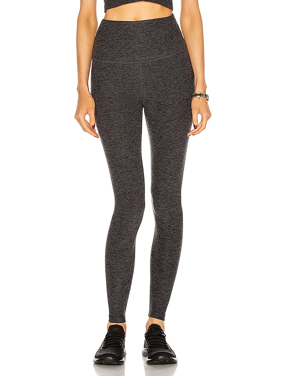 Beyond Yoga Spacedye Caught In The Midi High Waisted Legging in Black &  Charcoal