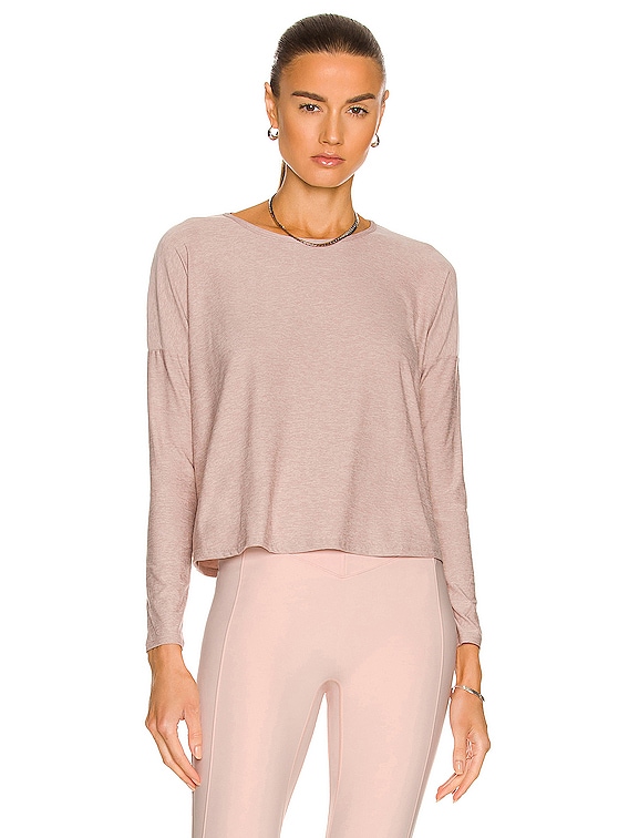 Beyond Yoga Featherweight Morning Light Pullover Top in Chai