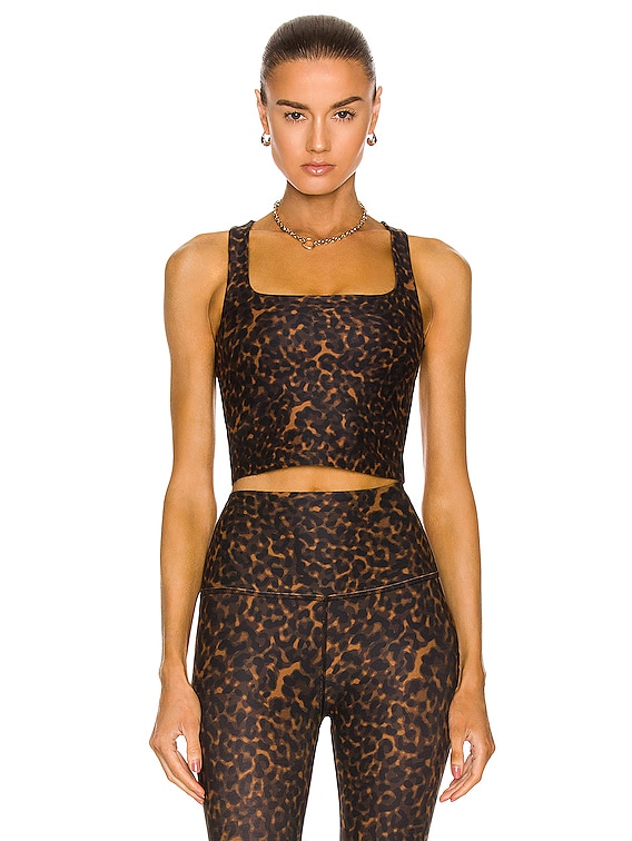Beyond Yoga Soft Mark Square Neck Cropped Tank in Chai Tortoise
