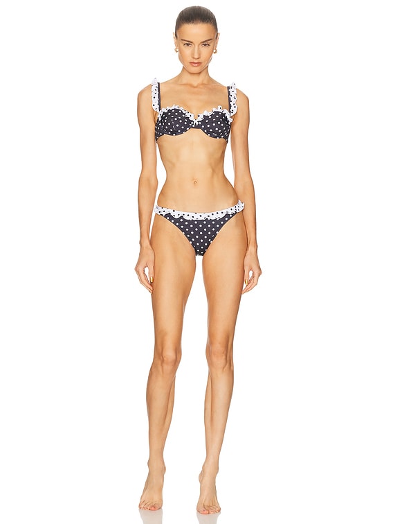 Bananhot Angela Bikini Top in Black Polka | FWRD