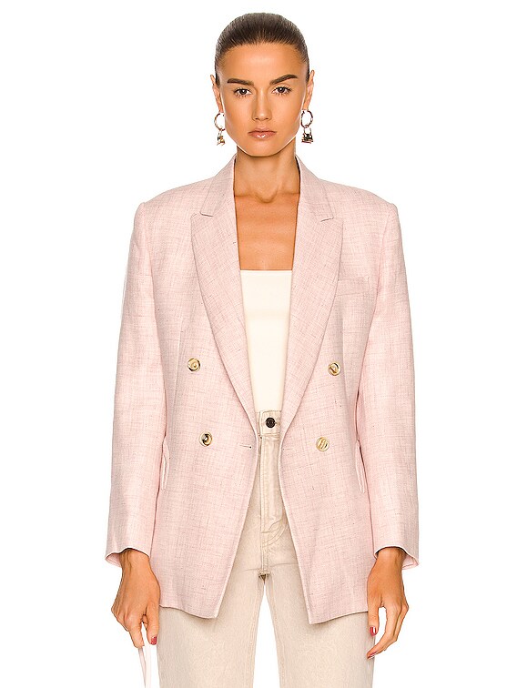 Cool & Easy double-breasted wool blazer in pink - Blaze Milano