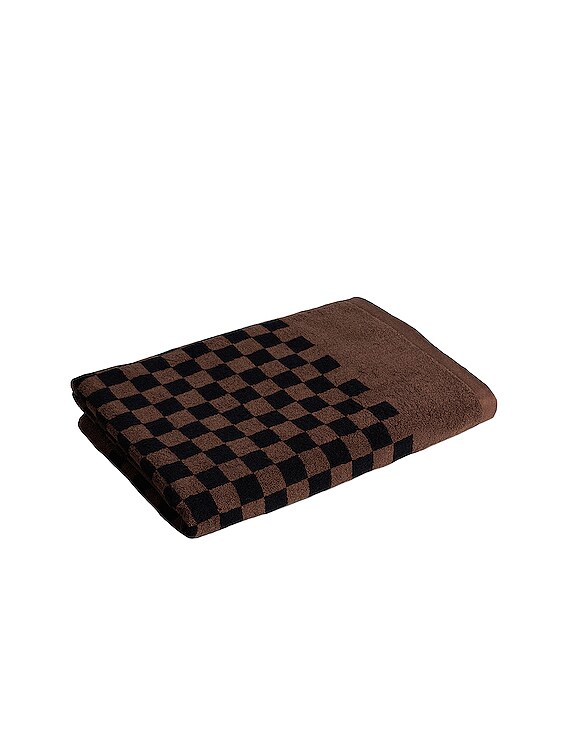 Baina Roman Pool Towel in Tabac/Noir Curated at Jake and Jones