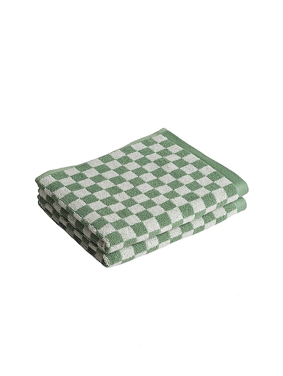 Baina Josephine Organic Cotton Hand Towel in Green