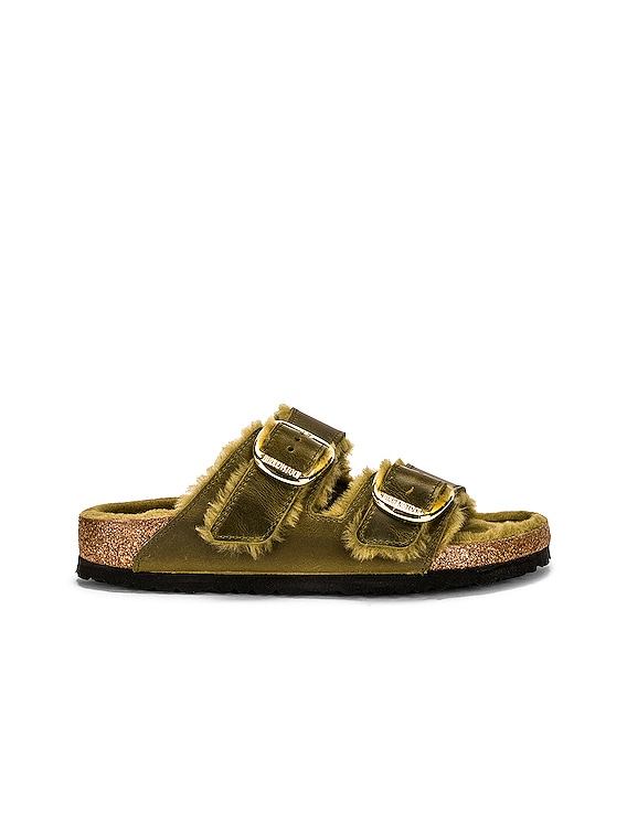 Off-White Allen shearling sandals - Green