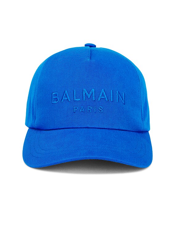 Emb Logo Hat - Balmain - Cotton - Blue Balmain Embroidery Cotton Cap With Logo | David Jones main image 4