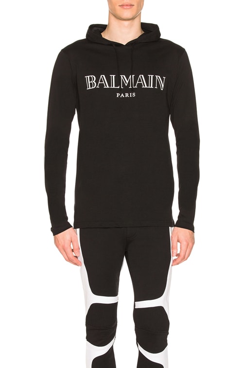 balmain logo hoodie