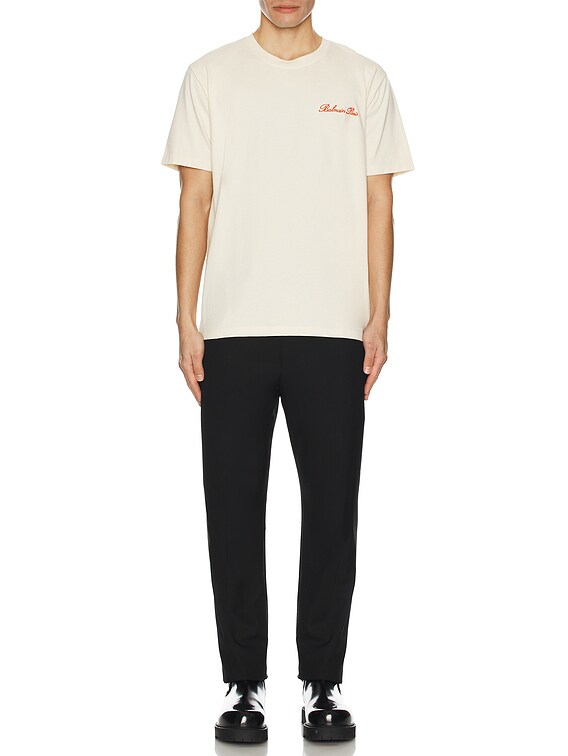 BALMAIN Back Western Print T-shirt in White | FWRD
