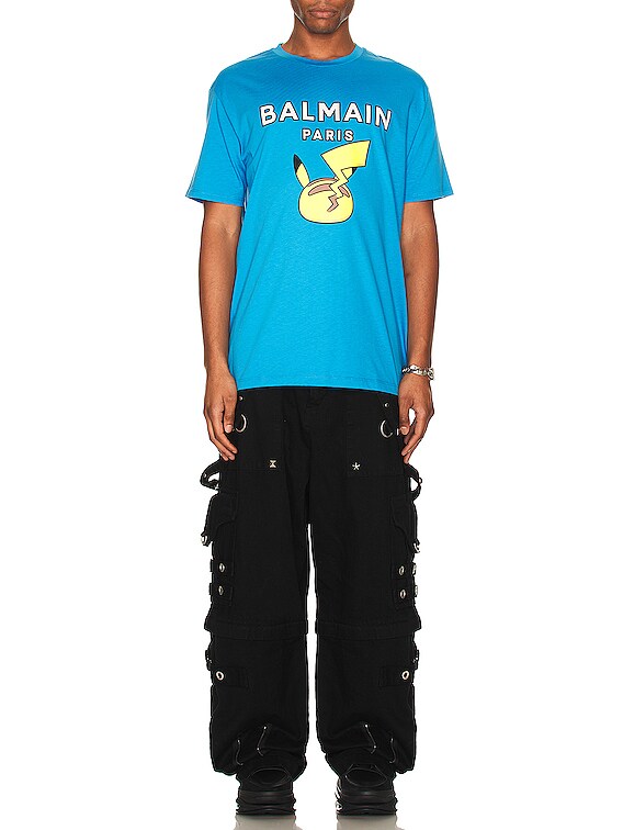 BALMAIN Balmain Pokemon T-shirt - Straight Fit in Sage Blue