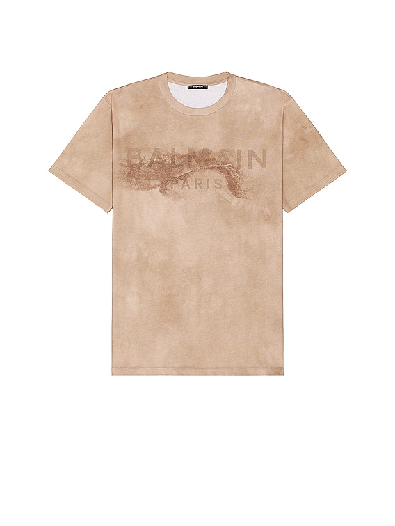 BALMAIN Printed Bulky Fit T-shirt in Sable & Taupe | FWRD
